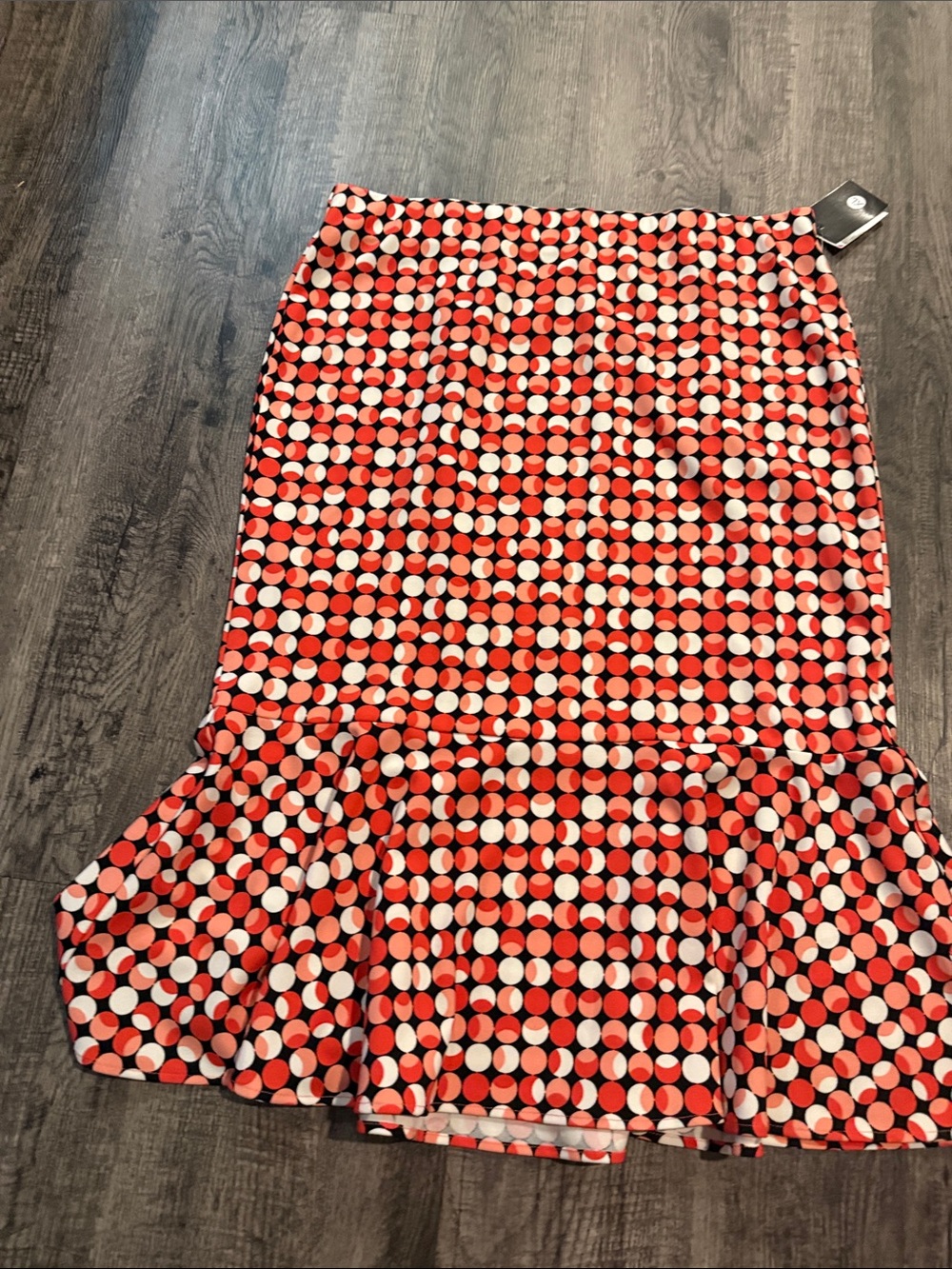 Messini Women's Orange Polka Dot Midi Skirt